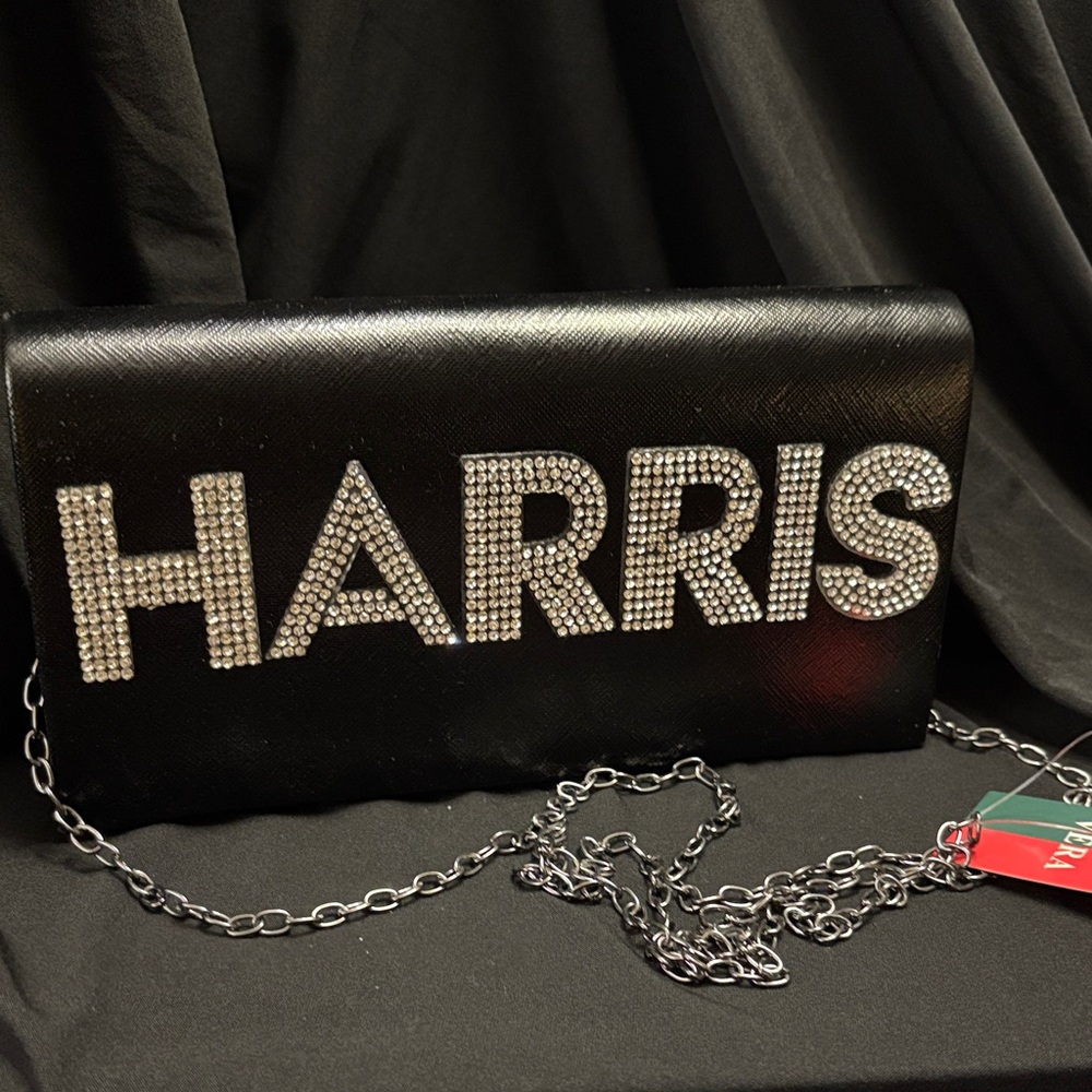 Black Clutch with Silver Chain